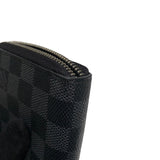 ルイ・ヴィトン LOUIS VUITTON ジッピー・オーガナイザーNM N60111 ブラック、グレー　シルバー金具 ダミエ 長財布