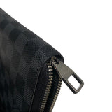 ルイ・ヴィトン LOUIS VUITTON ジッピー・オーガナイザーNM N60111 ブラック、グレー　シルバー金具 ダミエ 長財布