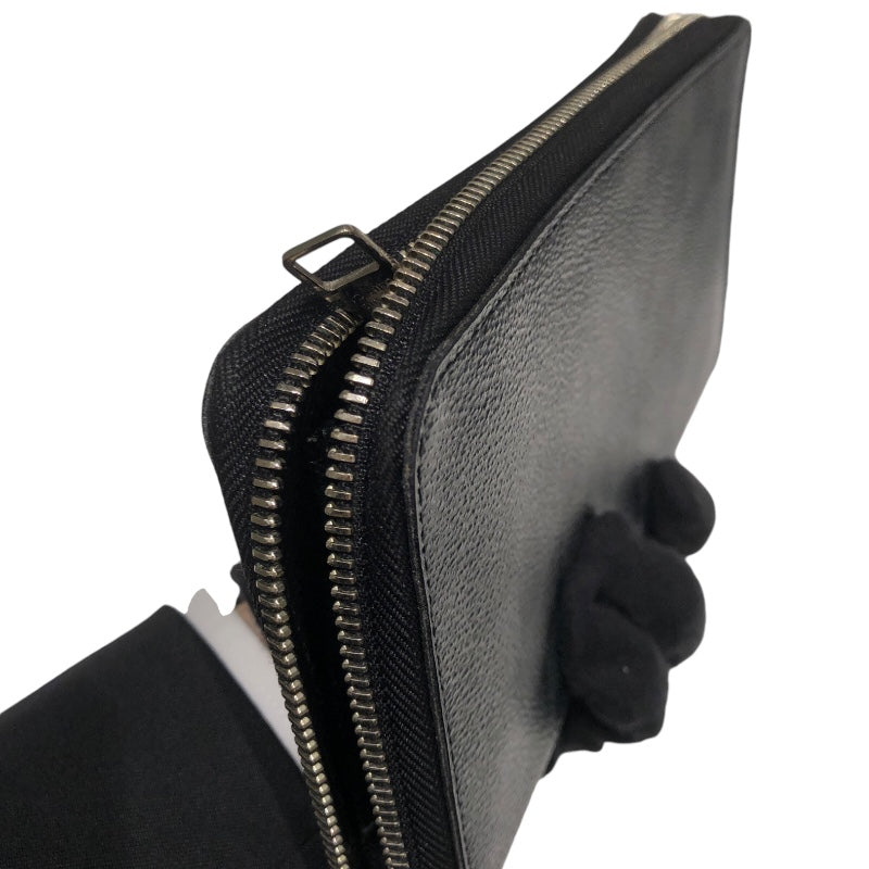 ルイ・ヴィトン LOUIS VUITTON ジッピー・オーガナイザーNM N60111 ブラック、グレー　シルバー金具 ダミエ 長財布