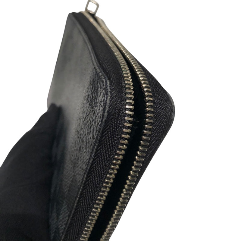 ルイ・ヴィトン LOUIS VUITTON ジッピー・オーガナイザーNM N60111 ブラック、グレー　シルバー金具 ダミエ 長財布