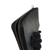 ルイ・ヴィトン LOUIS VUITTON ジッピー・オーガナイザーNM N60111 ブラック、グレー　シルバー金具 ダミエ 長財布