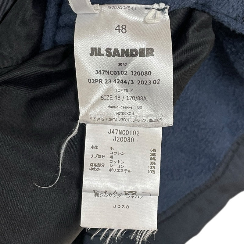 ジルサンダー JIL SANDER サイドスリットスウェットシャツ J47NCO102 ネイビー ウール メンズ スウェット