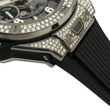 ウブロ HUBLOT ビッグバン ウニコ チタニウム パヴェダイヤ 441.NX.1171.RX.1704 シルバー チタン/ラバーベルト 自動巻き メンズ 腕時計