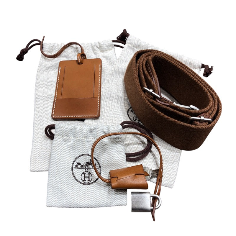 エルメス HERMES カレーシュ エクスプレスウィークエンドバッグ ▢Q刻印 グレー/フォーブ トワル/バレニア メンズ ショルダーバッグ