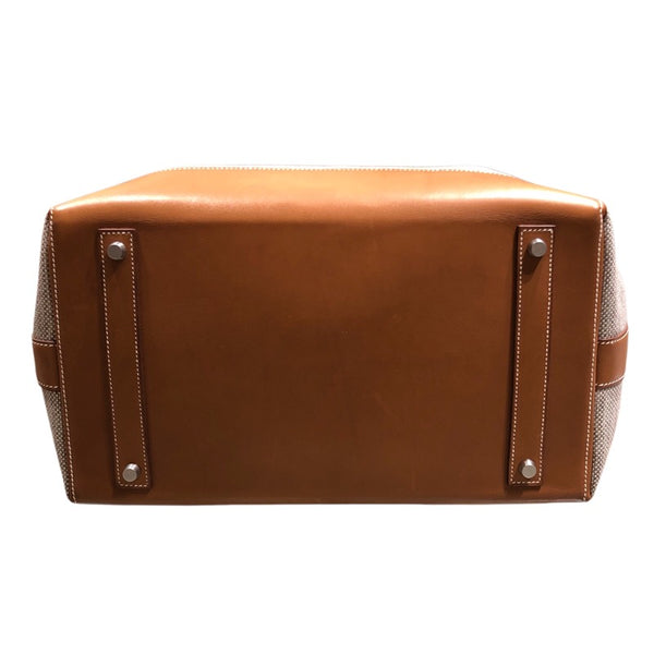 エルメス HERMES カレーシュ エクスプレスウィークエンドバッグ ▢Q刻印 グレー/フォーブ トワル/バレニア メンズ ショルダーバッグ