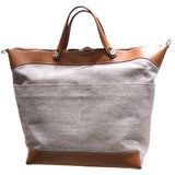 エルメス HERMES カレーシュ エクスプレスウィークエンドバッグ ▢Q刻印 グレー/フォーブ トワル/バレニア メンズ ショルダーバッグ