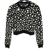 ルイ・ヴィトン LOUIS VUITTON X 草間彌生 ドット総柄ニットトップス FOKL23 ブラック コットン レディース ニット