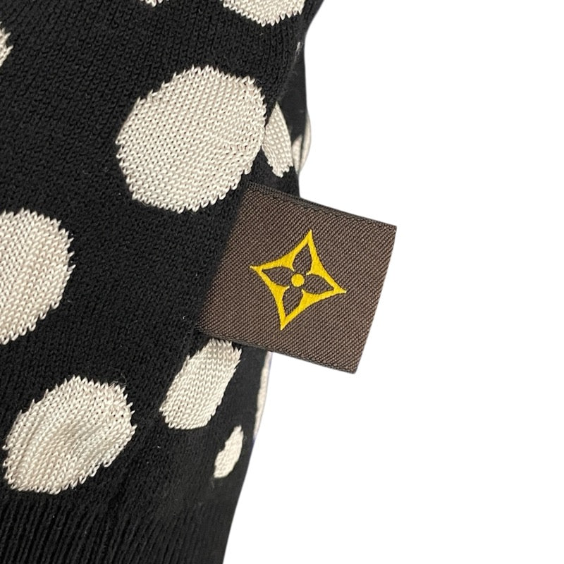 ルイ・ヴィトン LOUIS VUITTON X 草間彌生 ドット総柄ニットトップス FOKL23 ブラック コットン レディース ニット