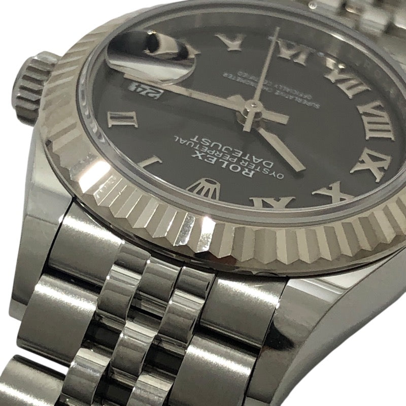 ロレックス ROLEX デイトジャスト28 ランダムシリアル 279174 ダークグレー ジュビリーブレス SS/K18WG レディース 腕時計