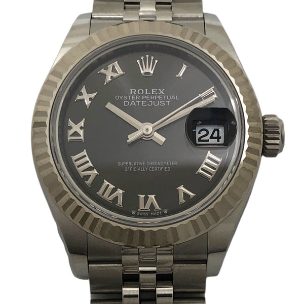 ロレックス ROLEX デイトジャスト28 ランダムシリアル 279174 ダークグレー ジュビリーブレス SS/K18WG レディース 腕時計