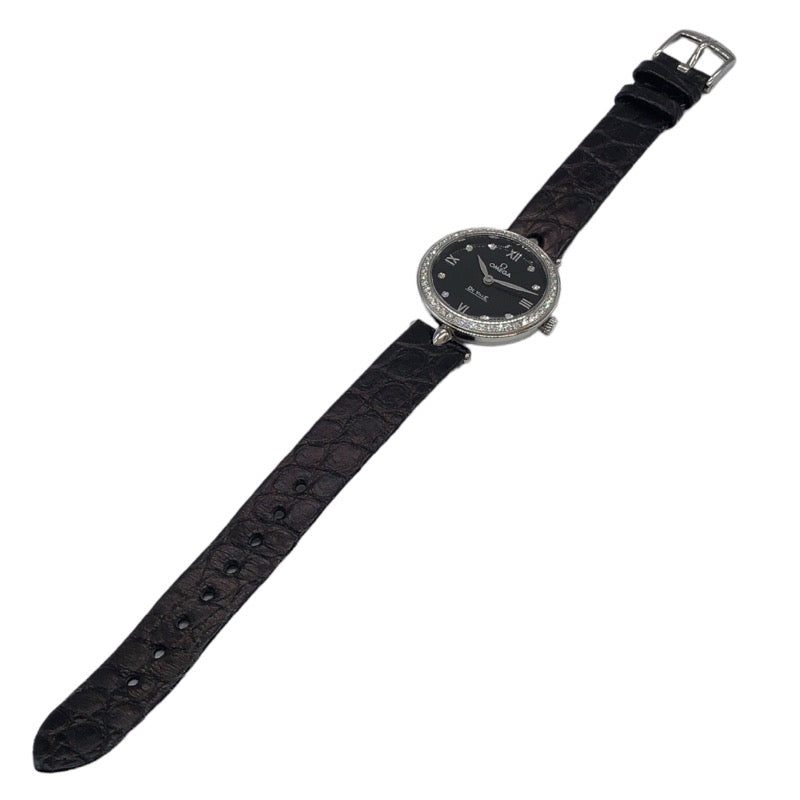 オメガ OMEGA デビル プレステージ デュードロップ 424.18.27.60.51.001 ブラック SS/革ベルト クオーツ レディース 腕時計