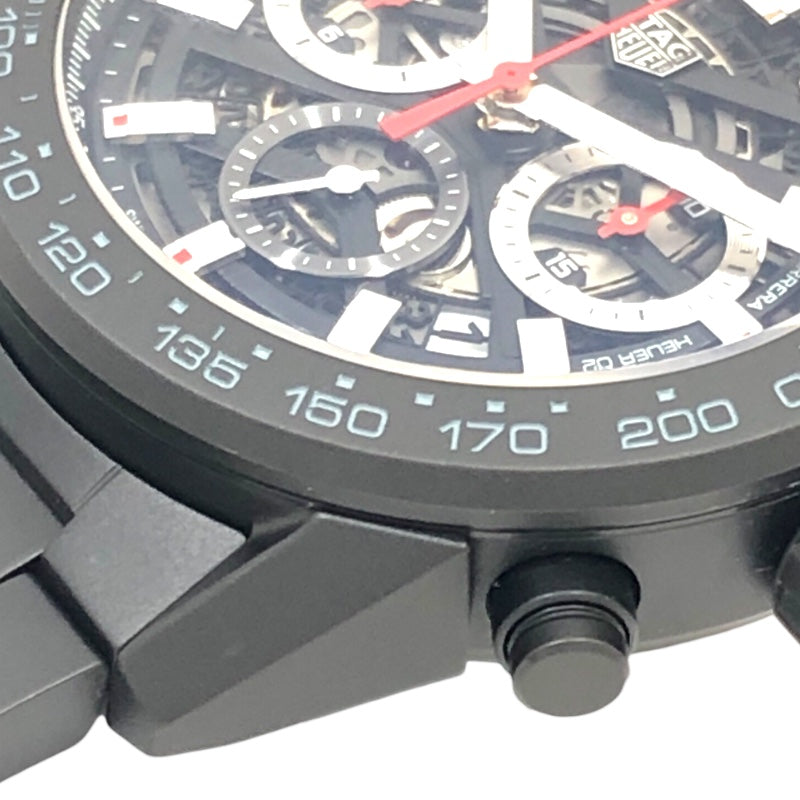 タグ・ホイヤー TAG HEUER カレラキャリバー ホイヤー02 クロノグラフ CBG2A90.BH0653 ブラック文字盤 セラミック 自動巻き メンズ 腕時計