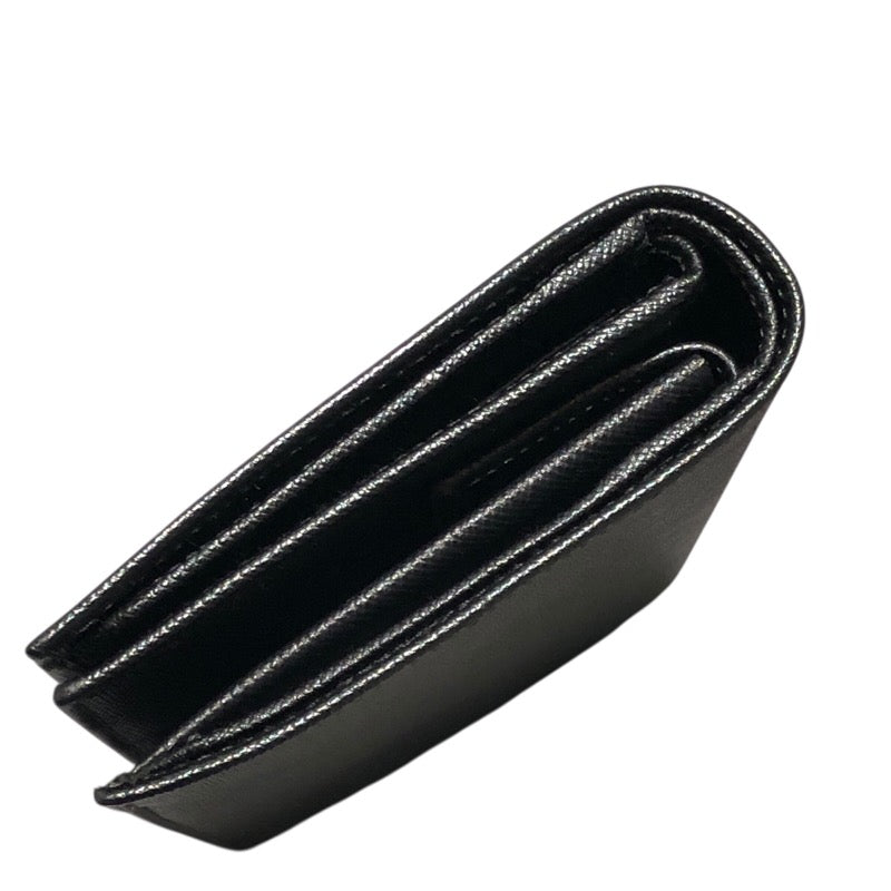 プラダ PRADA サフィアーノ コンパクトウォレット ブラック