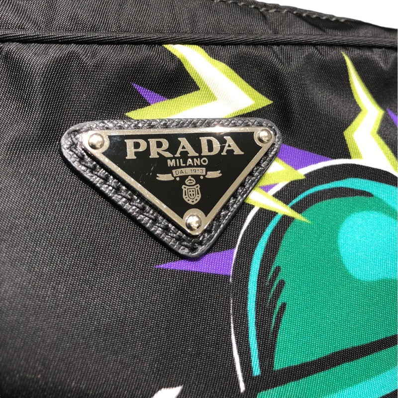 プラダ PRADA テスートボディバッグ 2VL977 ブラック　シルバー金具 ナイロン レディース ウエストバッグ