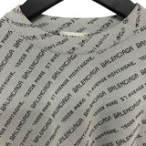 バレンシアガ BALENCIAGA ロゴ総柄ニットトップス シルバー レディース ニット