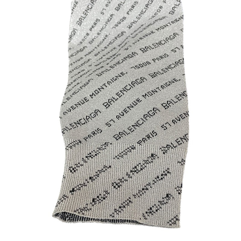 バレンシアガ BALENCIAGA ロゴ総柄ニットトップス シルバー レディース ニット