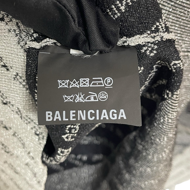 バレンシアガ BALENCIAGA ロゴ総柄ニットトップス シルバー レディース ニット