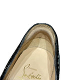 クリスチャン・ルブタン Christian louboutin 総柄ヒールパンプス ブラック エナメル レディース パンプス