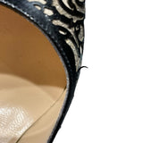 クリスチャン・ルブタン Christian louboutin 総柄ヒールパンプス ブラック エナメル レディース パンプス