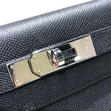 エルメス HERMES ケリー28 外縫い B刻印 ブラック、シルバー金具 エプソン レディース ショルダーバッグ