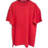 バレンシアガ BALENCIAGA スモールロゴ半袖Tシャツ 508203 レッド コットン メンズ 半袖Ｔシャツ