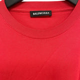 バレンシアガ BALENCIAGA スモールロゴ半袖Tシャツ 508203 レッド コットン メンズ 半袖Ｔシャツ