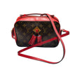 ルイ・ヴィトン LOUIS VUITTON サントンジュ M43556 ブラウン、レッド モノグラムキャンバス レディース ショルダーバッグ