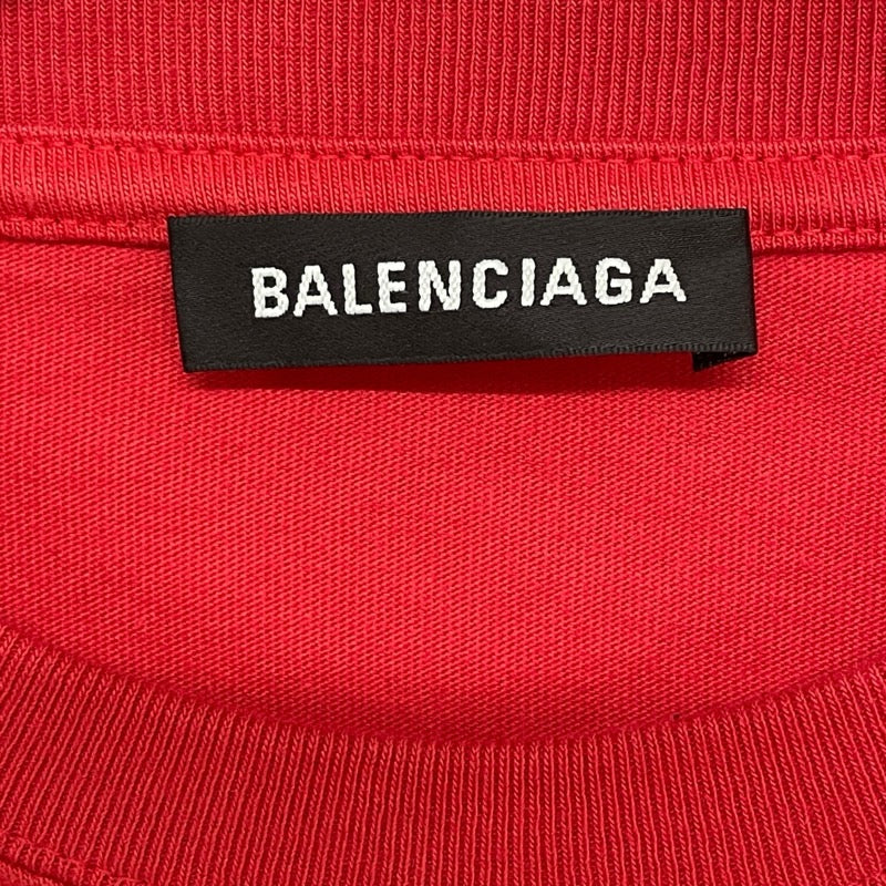 バレンシアガ BALENCIAGA スモールロゴ半袖Tシャツ 508203 レッド コットン メンズ 半袖Ｔシャツ