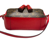 ルイ・ヴィトン LOUIS VUITTON サントンジュ M43556 ブラウン、レッド モノグラムキャンバス レディース ショルダーバッグ