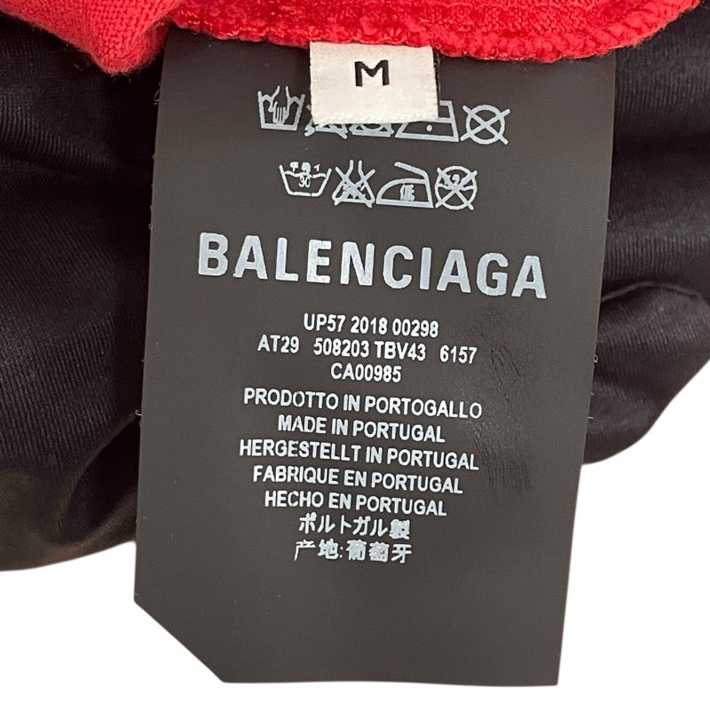 バレンシアガ BALENCIAGA スモールロゴ半袖Tシャツ 508203 レッド コットン メンズ 半袖Ｔシャツ
