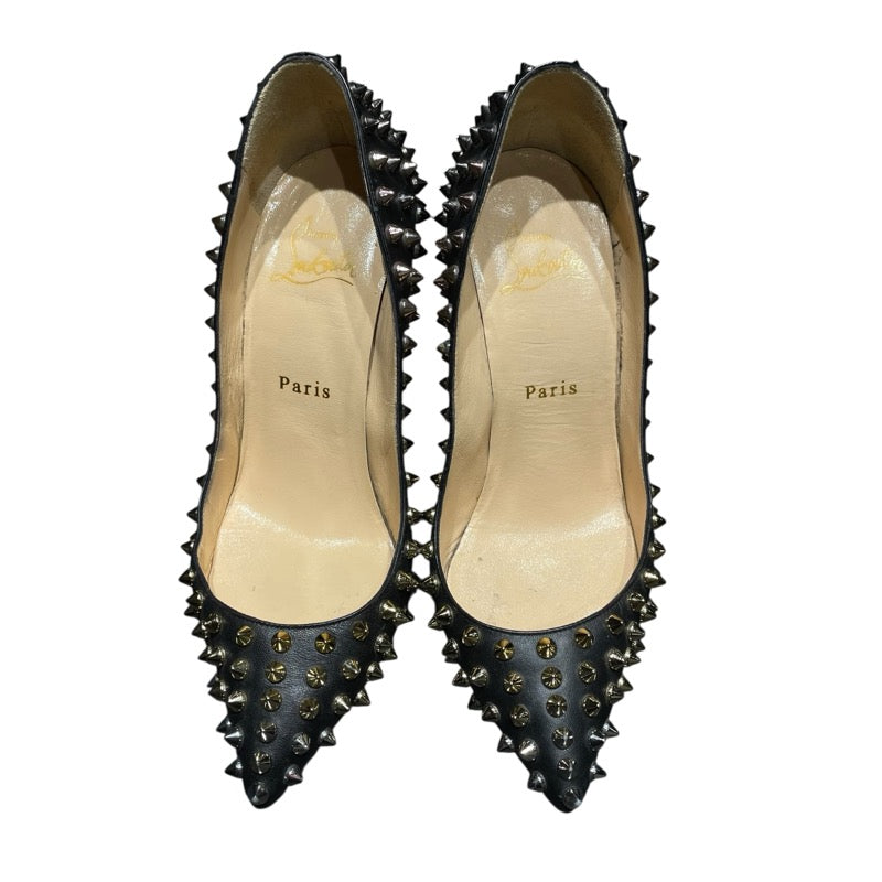 クリスチャン・ルブタン Christian louboutin スタッズヒールパンプス ブラック レディース パンプス