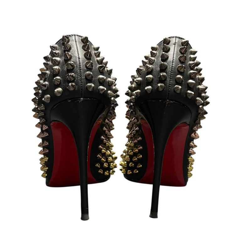 クリスチャン・ルブタン Christian louboutin スタッズヒールパンプス ブラック レディース パンプス