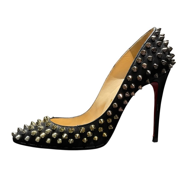 クリスチャン・ルブタン Christian louboutin スタッズヒールパンプス ブラック レディース パンプス