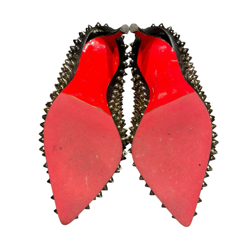 クリスチャン・ルブタン Christian louboutin スタッズヒールパンプス ブラック レディース パンプス