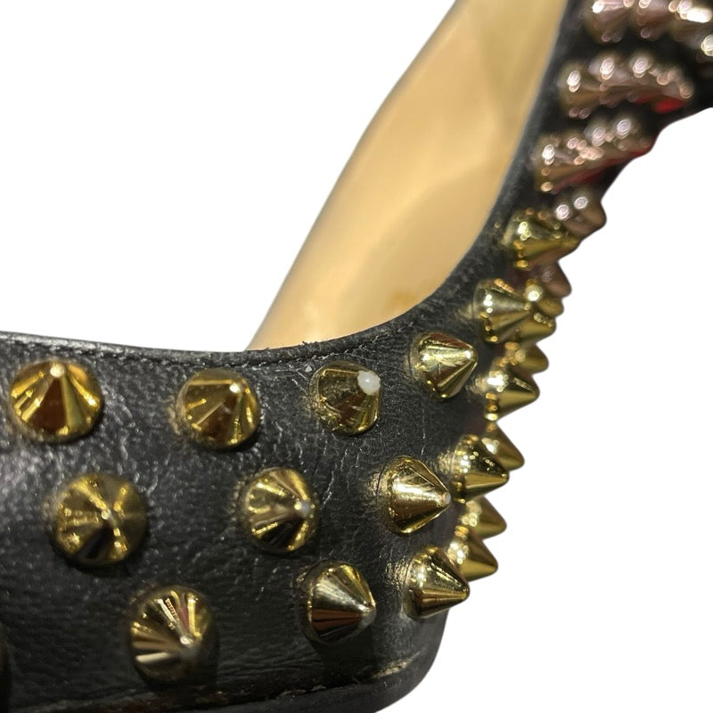 クリスチャン・ルブタン Christian louboutin スタッズヒールパンプス ブラック レディース パンプス