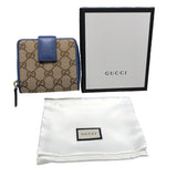 グッチ GUCCI コンパクトウォレット 346056 ブルー GGキャンパス レディース 二つ折り財布