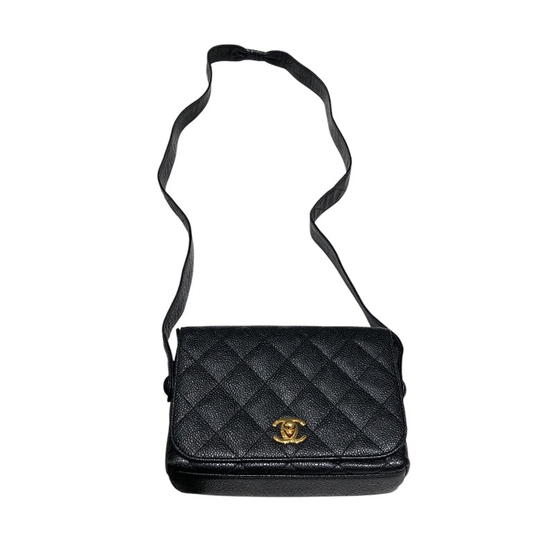 シャネル CHANEL マトラッセレザーショルダーバッグ ブラック GD金具 ラム レディース ショルダーバッグ