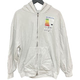 バレンシアガ BALENCIAGA ロゴプリントジップスウェットパーカー 744454 ホワイト コットン メンズ パーカー