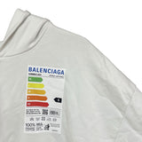 バレンシアガ BALENCIAGA ロゴプリントジップスウェットパーカー 744454 ホワイト コットン メンズ パーカー