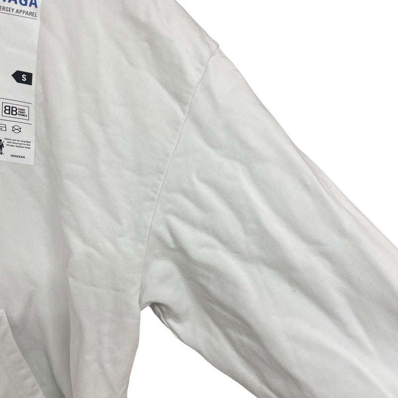 バレンシアガ BALENCIAGA ロゴプリントジップスウェットパーカー 744454 ホワイト コットン メンズ パーカー