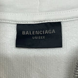 バレンシアガ BALENCIAGA ロゴプリントジップスウェットパーカー 744454 ホワイト コットン メンズ パーカー