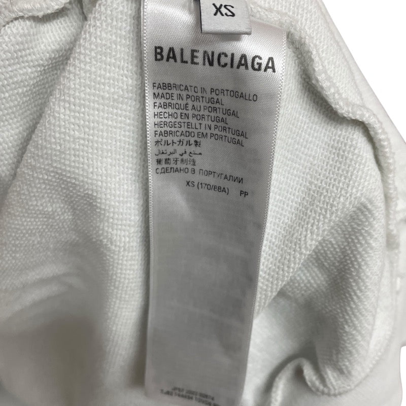 バレンシアガ BALENCIAGA ロゴプリントジップスウェットパーカー 744454 ホワイト コットン メンズ パーカー