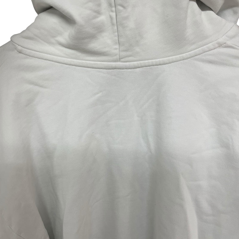 バレンシアガ BALENCIAGA ロゴプリントジップスウェットパーカー 744454 ホワイト コットン メンズ パーカー