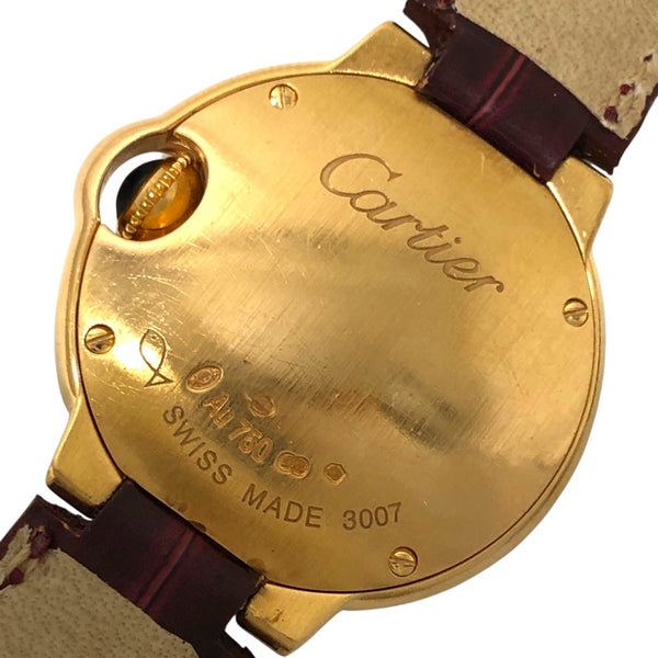 カルティエ Cartier バロンブルー ドゥ カルティエ WE900251 シルバー K18PG/レザーストラップ レディース 腕時計