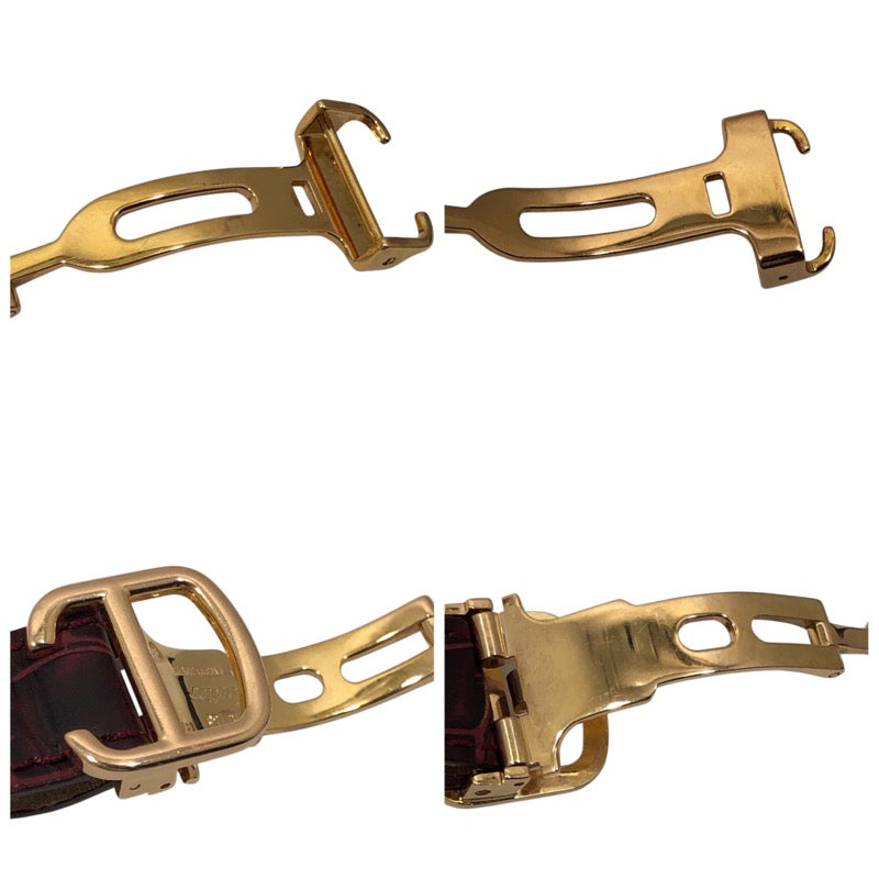 カルティエ Cartier バロンブルー ドゥ カルティエ WE900251 シルバー K18PG/レザーストラップ レディース 腕時計