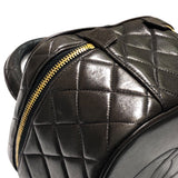 シャネル CHANEL マトラッセ トップハンドル バニティケース ブラウン ラムスキン レディース ハンドバッグ