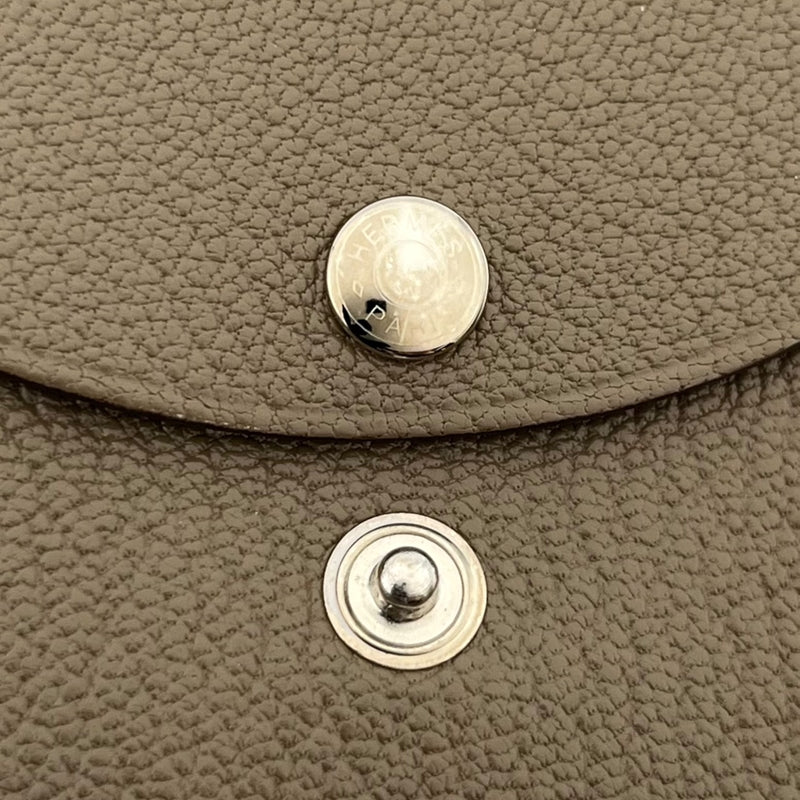 エルメス HERMES カルヴィデュオ B刻印 エトゥープ シェーブル レディース コインケース