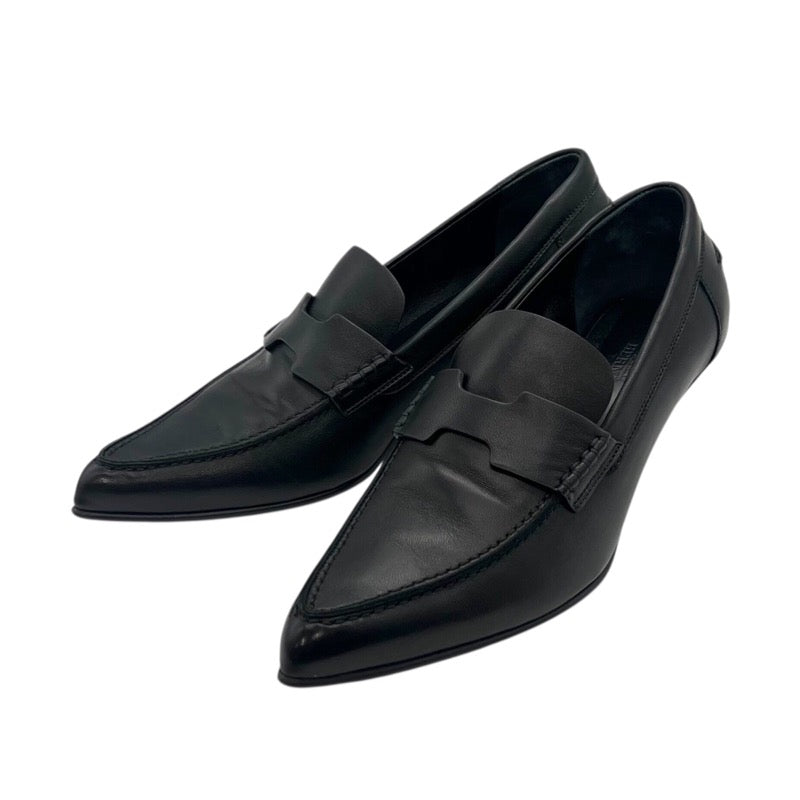 エルメス HERMES グロリアス40 ヒールローファー 231167Z ブラック レザー レディース ローファー