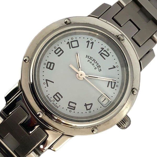 エルメス HERMES クリッパー CL4.210 ホワイト SS クオーツ レディース 腕時計