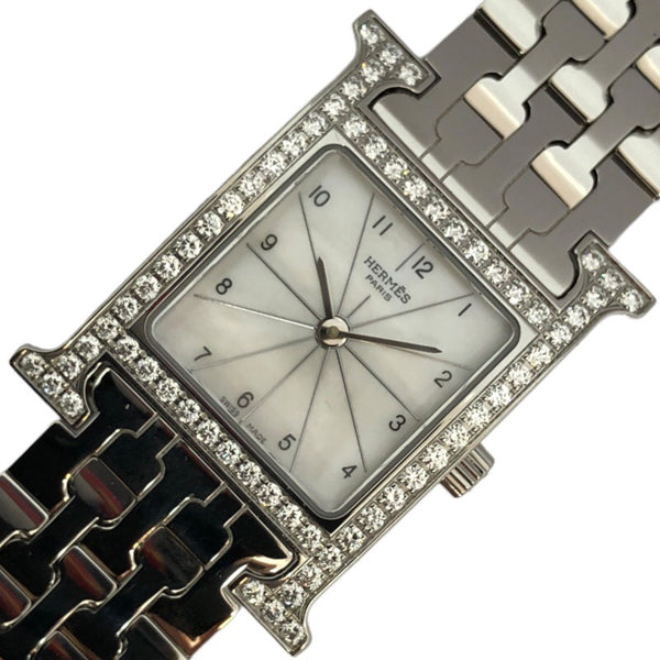 エルメス HERMES Hウォッチ ホワイトシェル HH1.230 ホワイト SS クオーツ レディース 腕時計